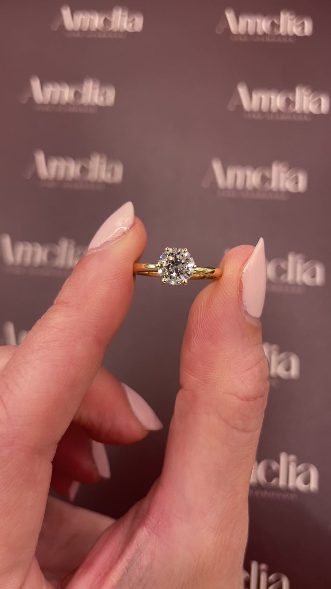 Yellow Gold 1ct Brilliant Cut Diamond Solitaire Ring