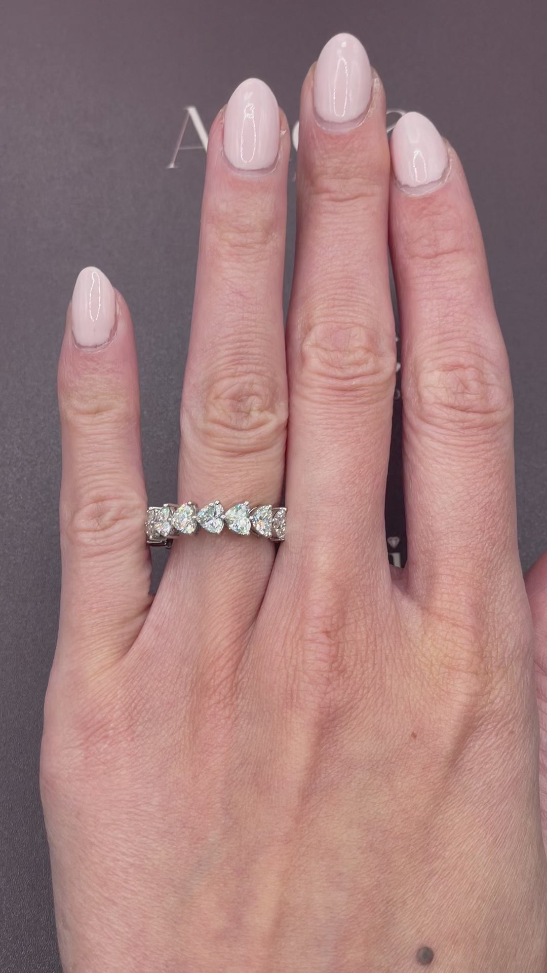 White Gold 4ct Heart Diamond Eternity Ring