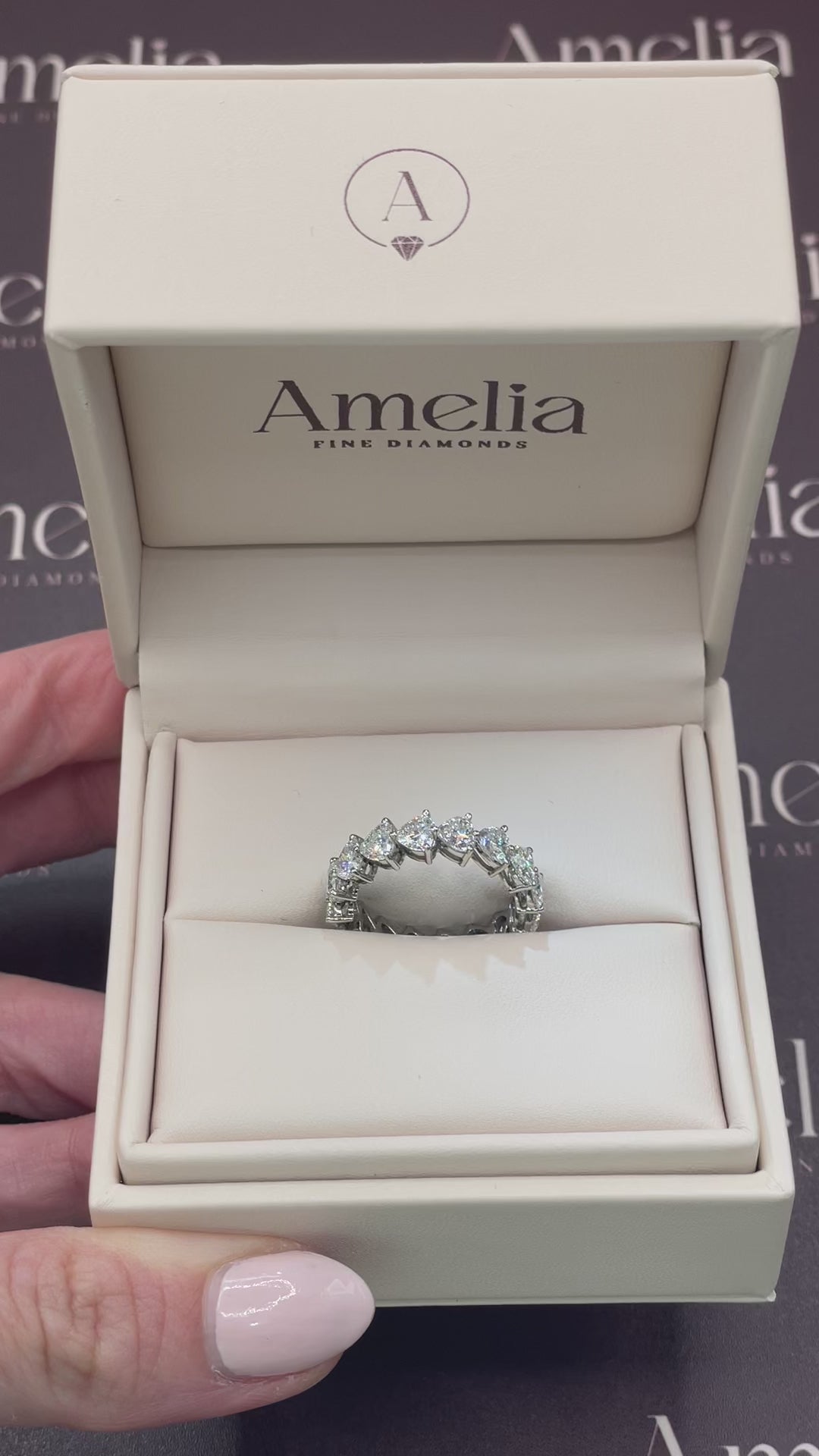 White Gold 4ct Heart Diamond Eternity Ring