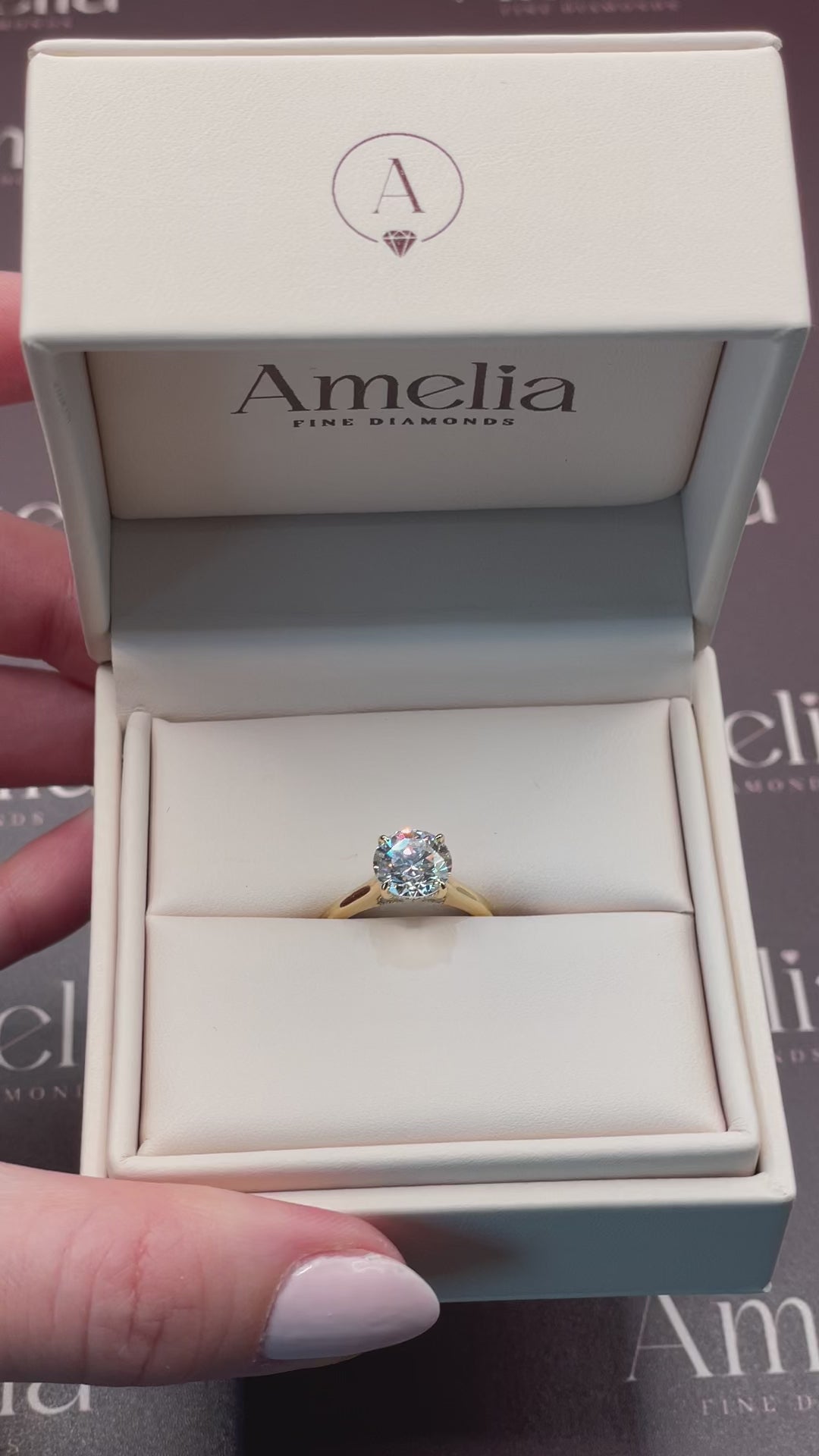 Yellow Gold 2ct Brilliant Cut Diamond Solitaire Ring