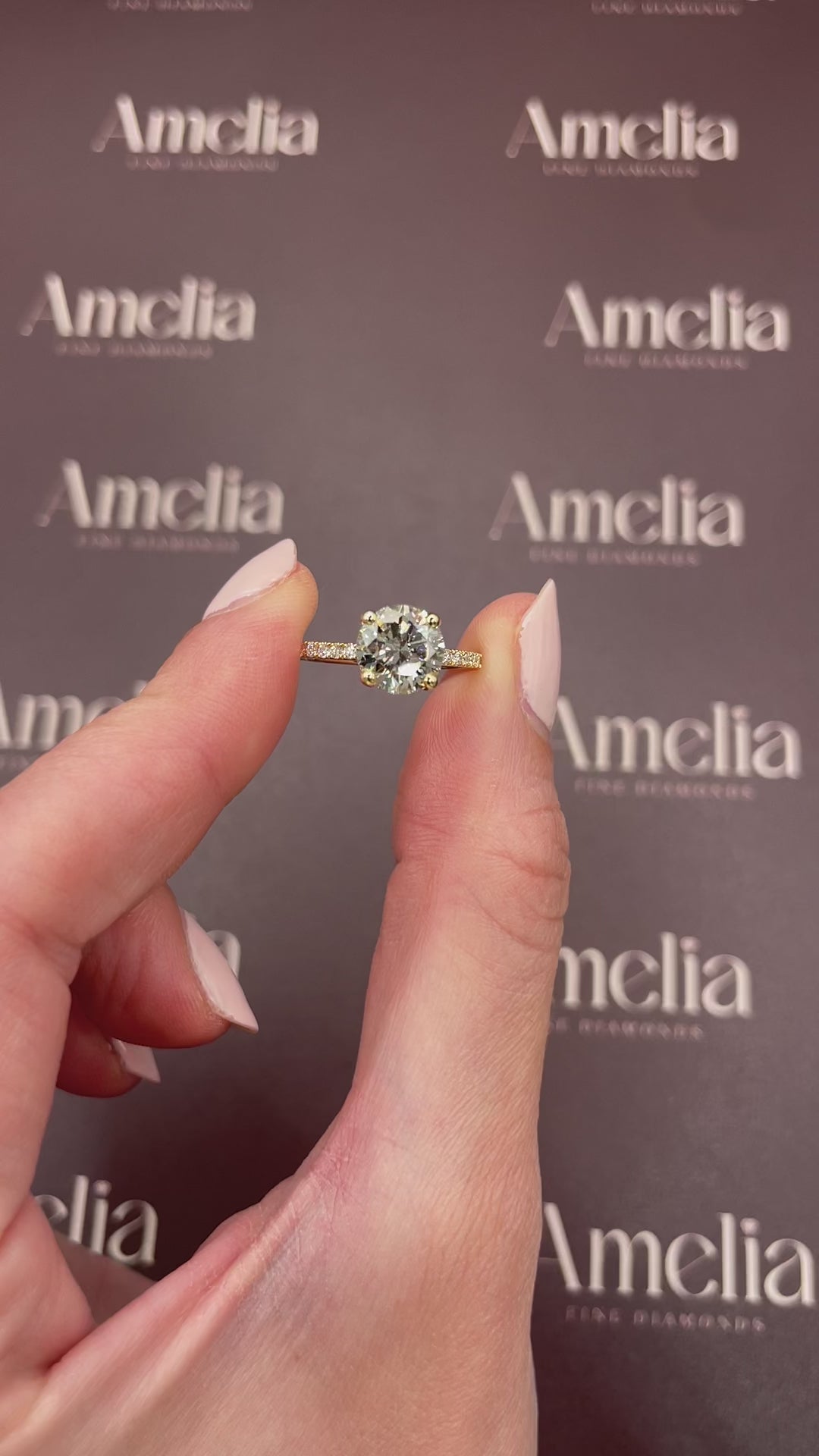 Yellow Gold 2ct Brilliant Cut Diamond Pave Solitaire Ring