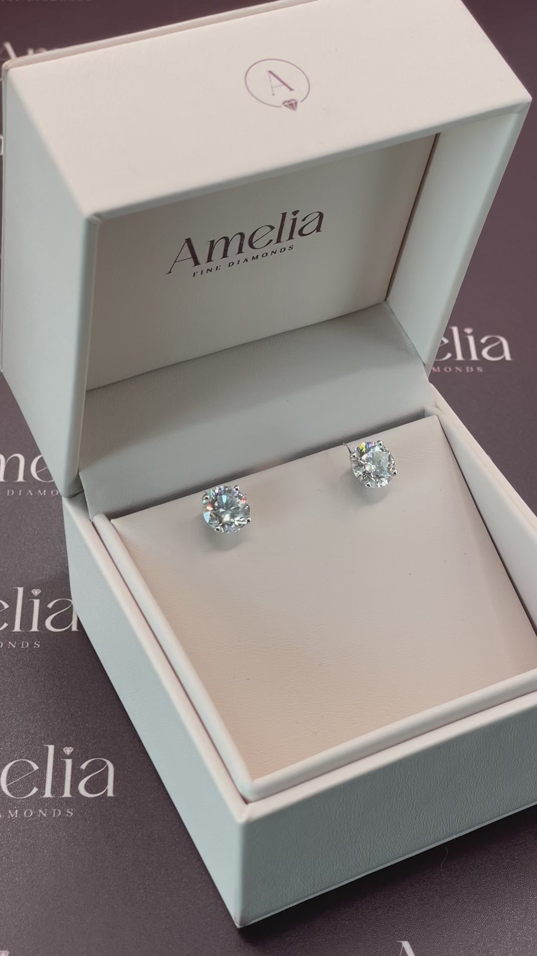 White Gold Brilliant Cut Diamond Stud Earrings (8ct Total)